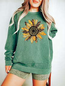 Léopard Tournesol Floral Sweatshirt