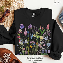 Pressed Flowers Sweatshirt Gift Boho Forestcore Sweater