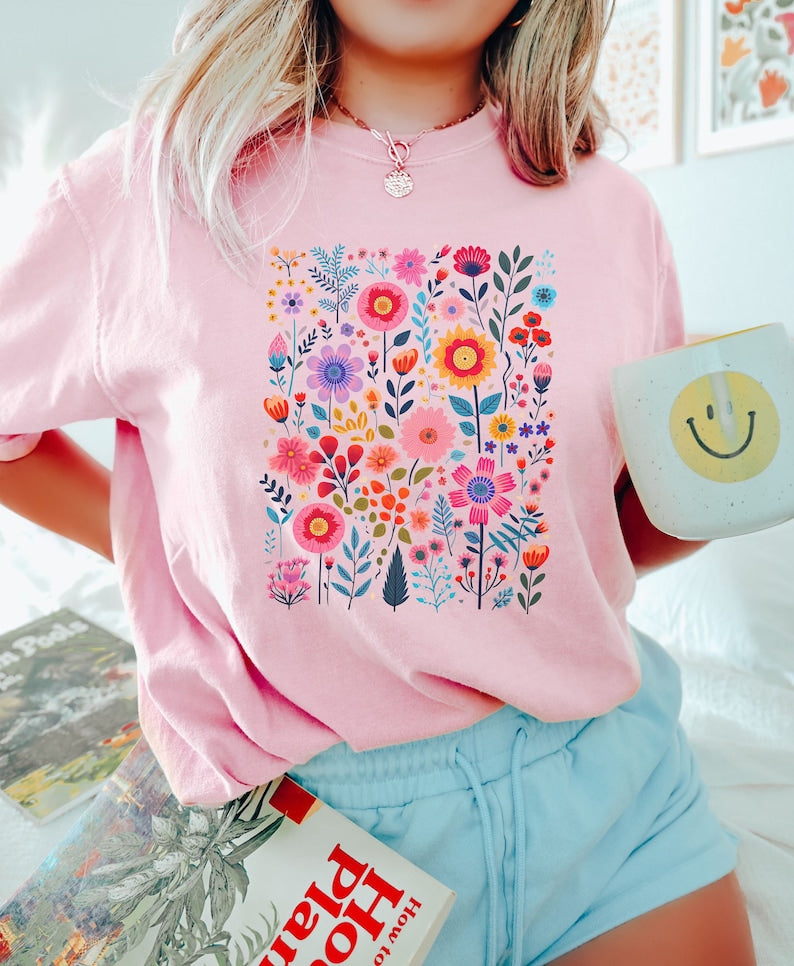 Valentine Floral Cute Wild Flower  T-Shirt