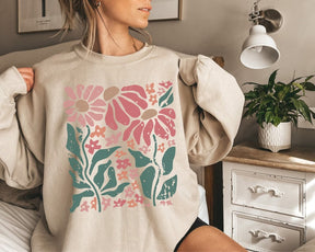 Boho Daisy Flower Sweater Wildflower Sweatshirt