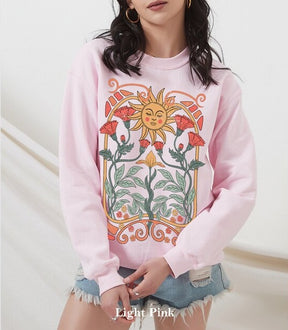 Boho Floral Sweatshirt Art Unisex Pullover 