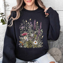 Sweat-shirt Vintage Fleurs Pressées