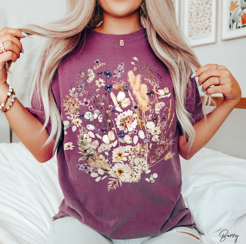 Pressed Flowers Comfort Colors Tshirt