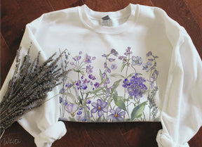 Fairycore Lavendel Wildblumen Sweatshirt