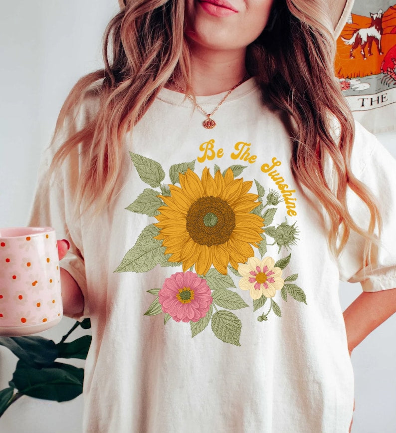 Sonnenblumen-Shirt Comfort Colors Blumen-T-Shirt