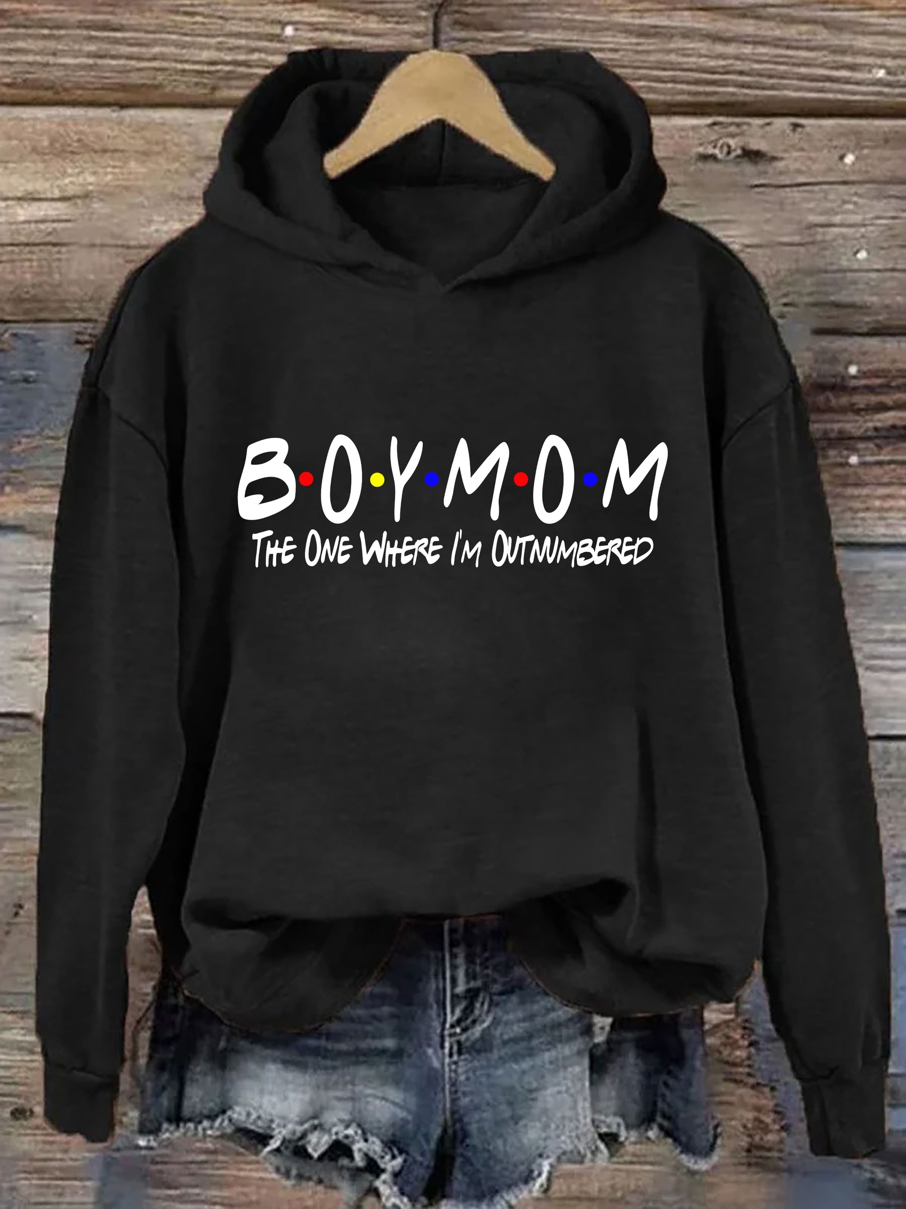 Boy Mom The One Where I'm Outnumbered Sweat à capuche