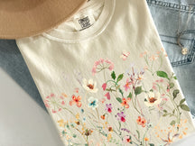 T-shirt à manches longues fleurs pressées Comfort Colors Tshirt