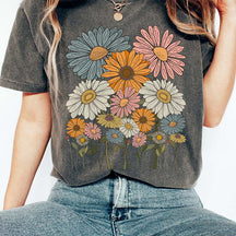 Retro Daisies Flower T-Shirt