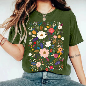 T-shirt imprimé fleurs sauvages