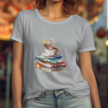 Reading Stack of Books  Cup T-Shirt