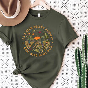 On A Dark Desert Highway Hiking T-Shirt