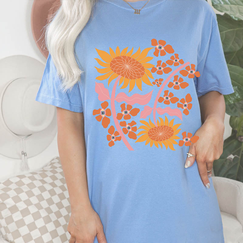 Sunflower Hippie Boho Art T-Shirt