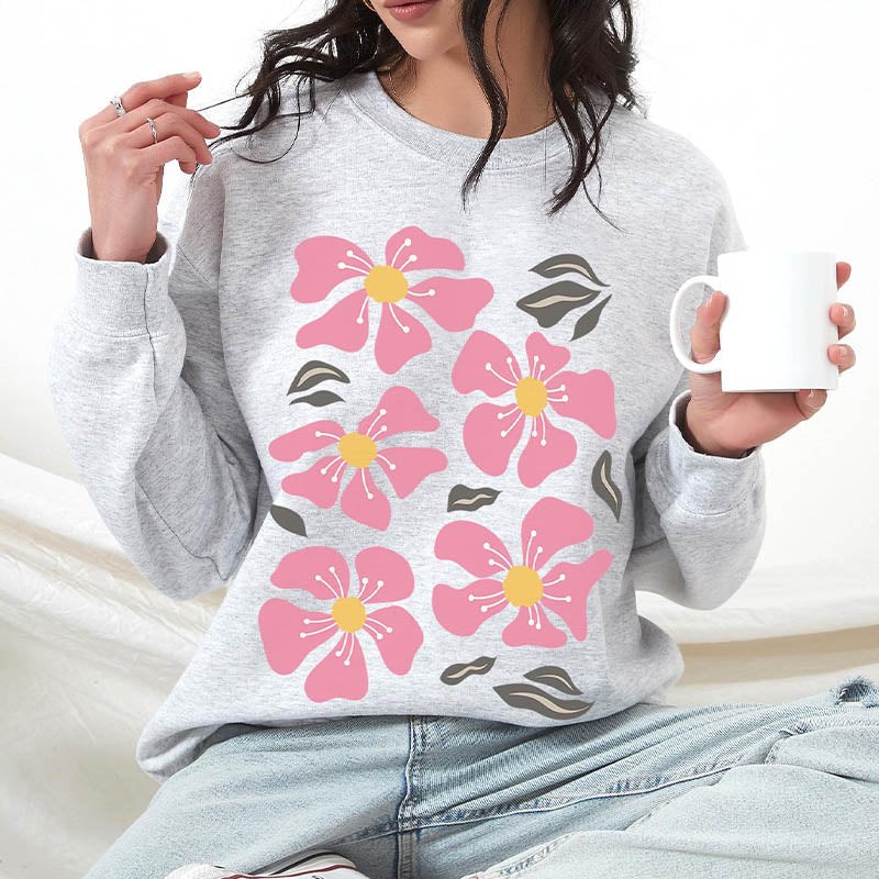 Oversized Wildflower Minimalist Woman Sweatshirt