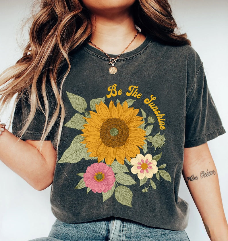 Sonnenblumen-Shirt Comfort Colors Blumen-T-Shirt