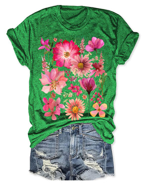 Vintage Pressed Flowers T-shirt