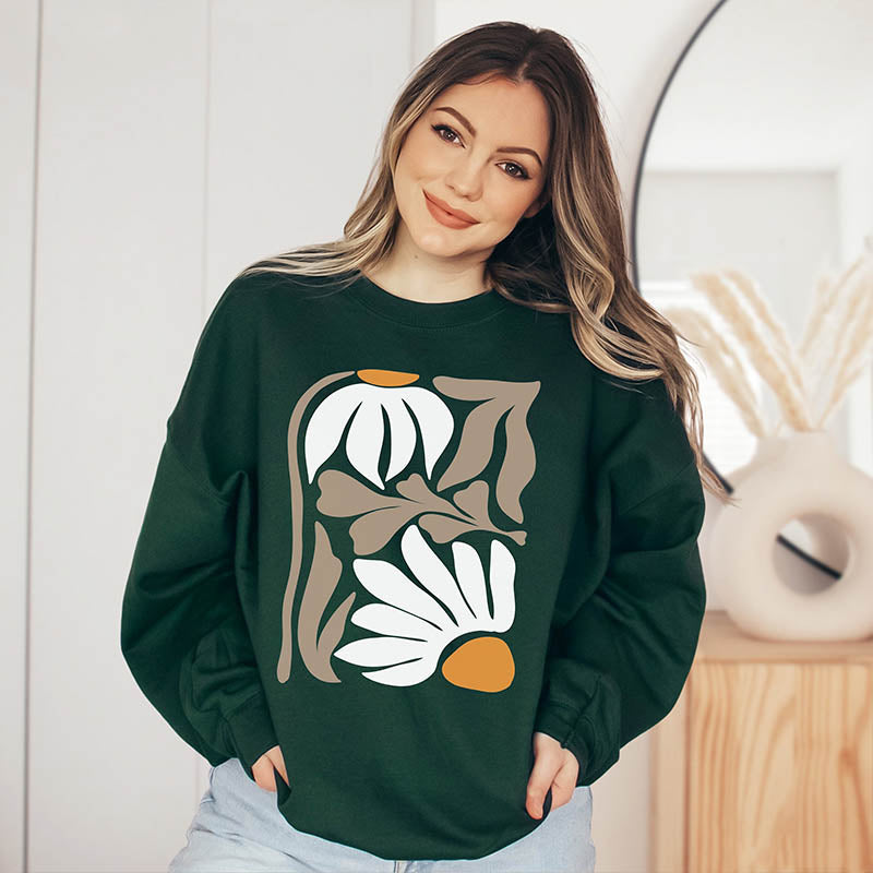 Retro Flower Nature Minimalist Sweatshiirt