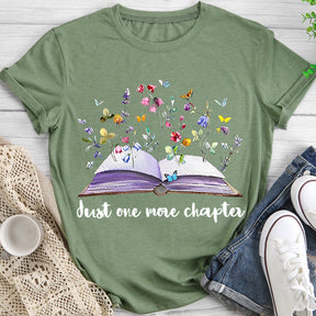 Butterfly And Flowers Book Just One More Chapter T-shirt