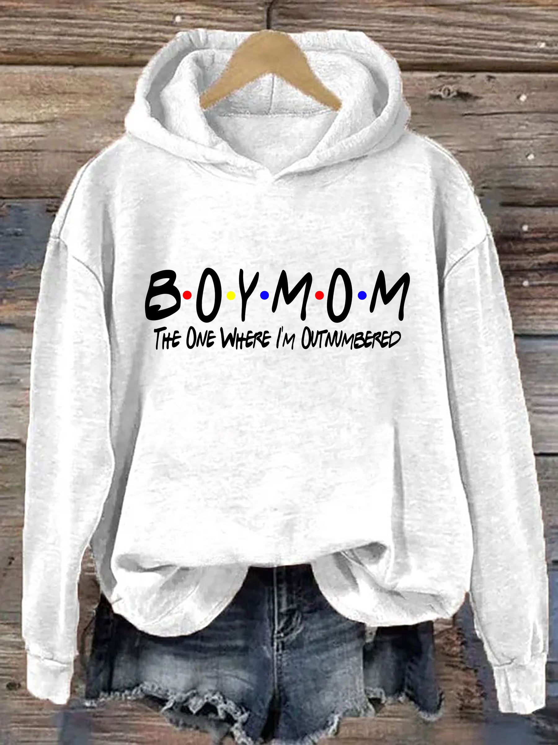 Boy Mom The One Where I'm Outnumbered Sweat à capuche