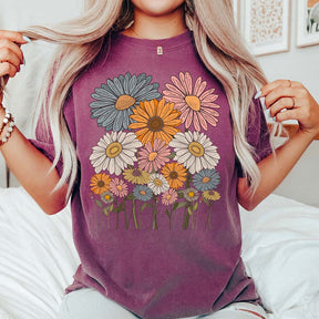 Retro Daisies Flower T-Shirt