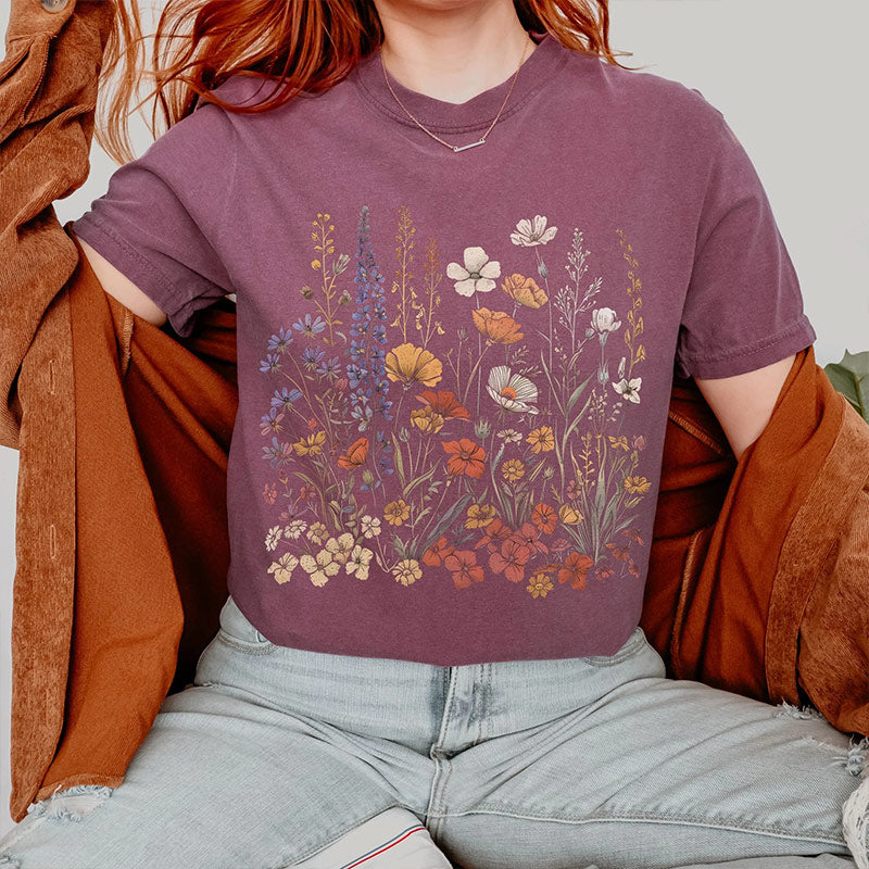 Vintage Wildflowers Garden Lover T-shirt