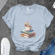 Reading Stack of Books  Cup T-Shirt