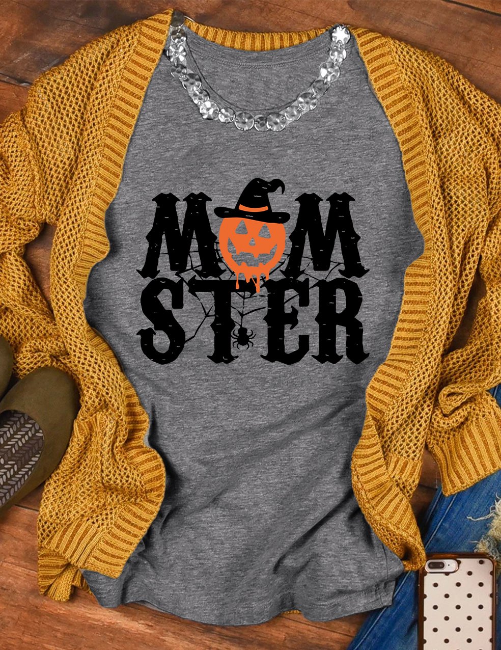 Momster Pumpkin Halloween T-Shirt Manches courtes