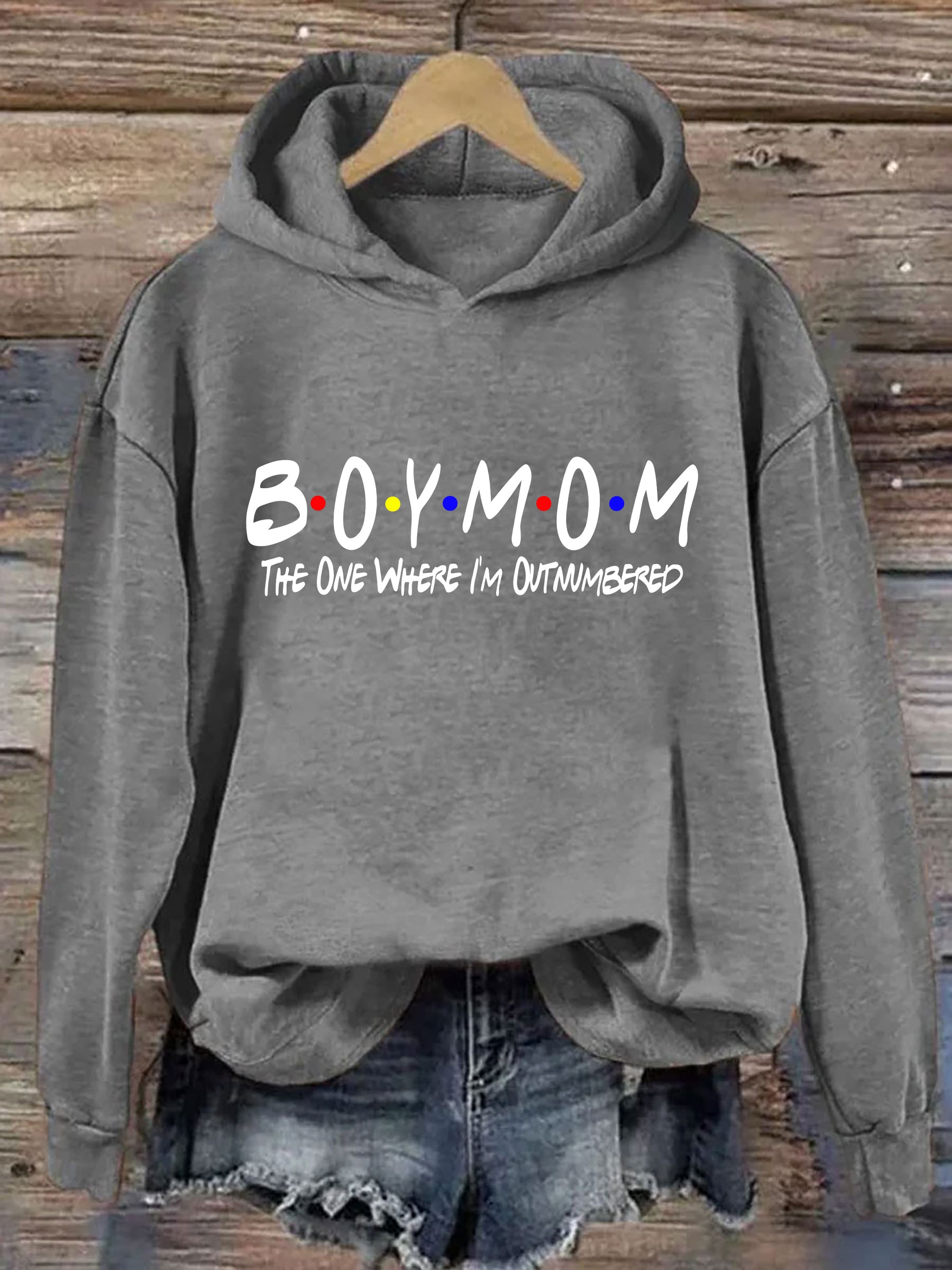 Boy Mom The One Where I'm Outnumbered Sweat à capuche