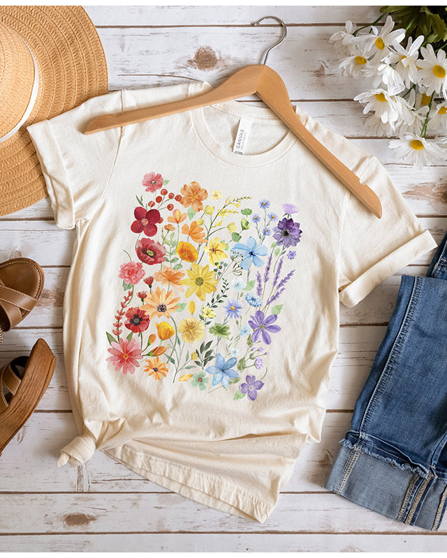T-shirt Rainbow Pride Wildflowers
