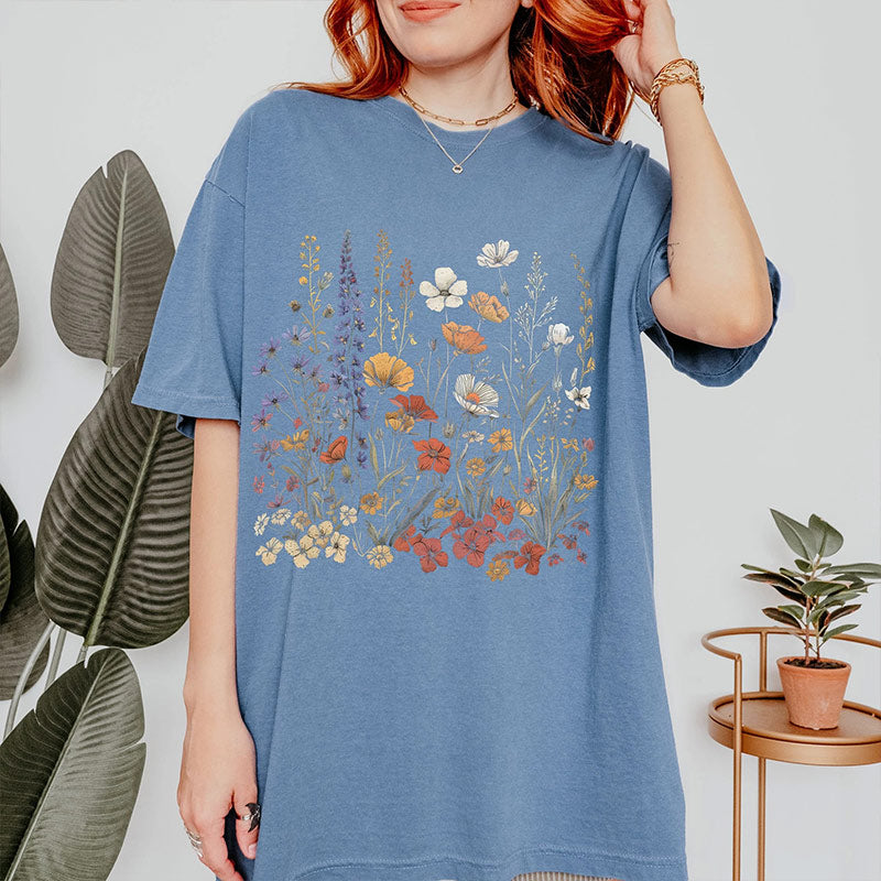 Vintage Wildflowers Garden Lover T-shirt