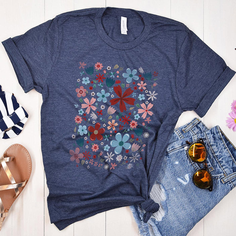 Vibrant Colorful Floral Spring T-Shirt