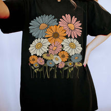 Retro Daisies Flower T-Shirt