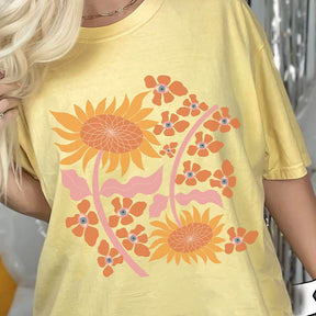 Sunflower Hippie Boho Art T-Shirt