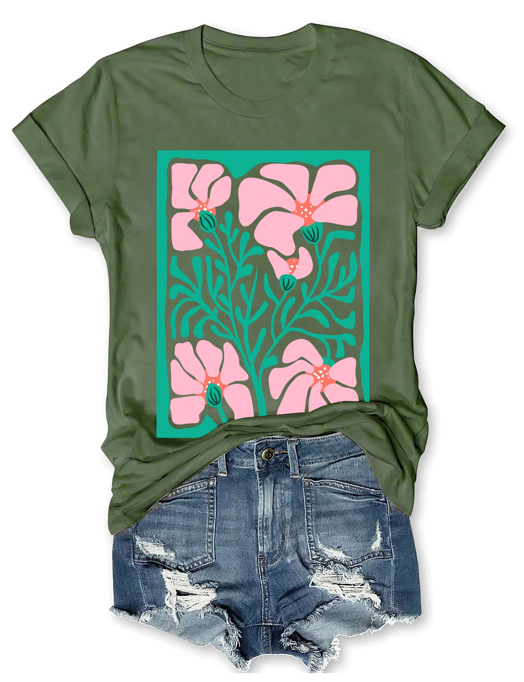 Bright Abstract Flower Botanica T-shirt