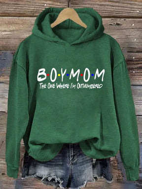 Boy Mom The One Where I'm Outnumbered Sweat à capuche