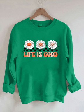 Alphabet Printed Round Neck Casual Long Sleeve Sweatshirt