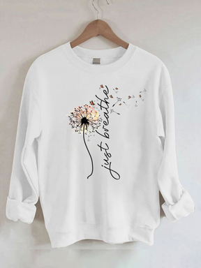 Just Breathe Casual Round Neck Sweatshirt