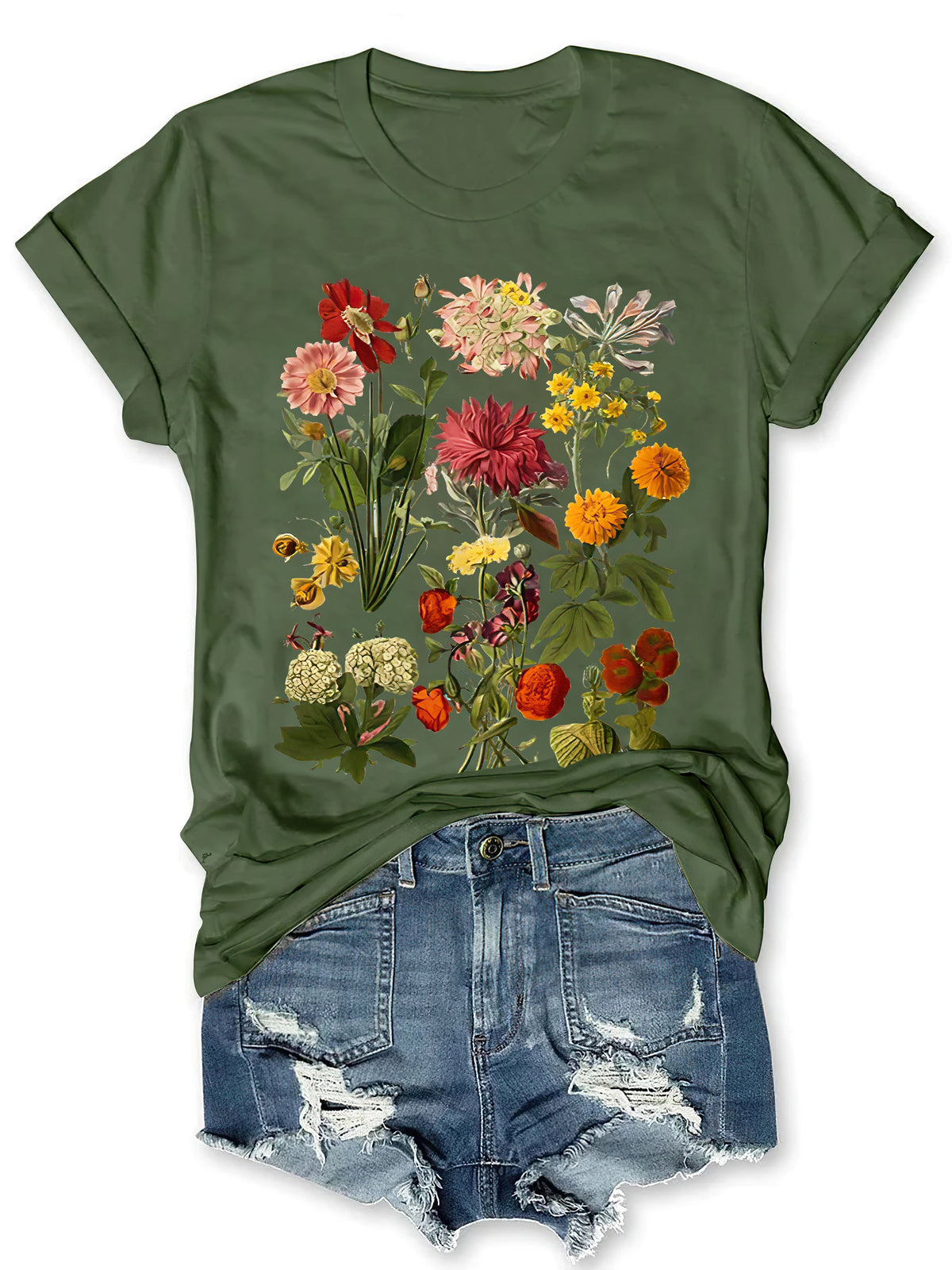 T-shirt à fleurs vintage Cottagecore