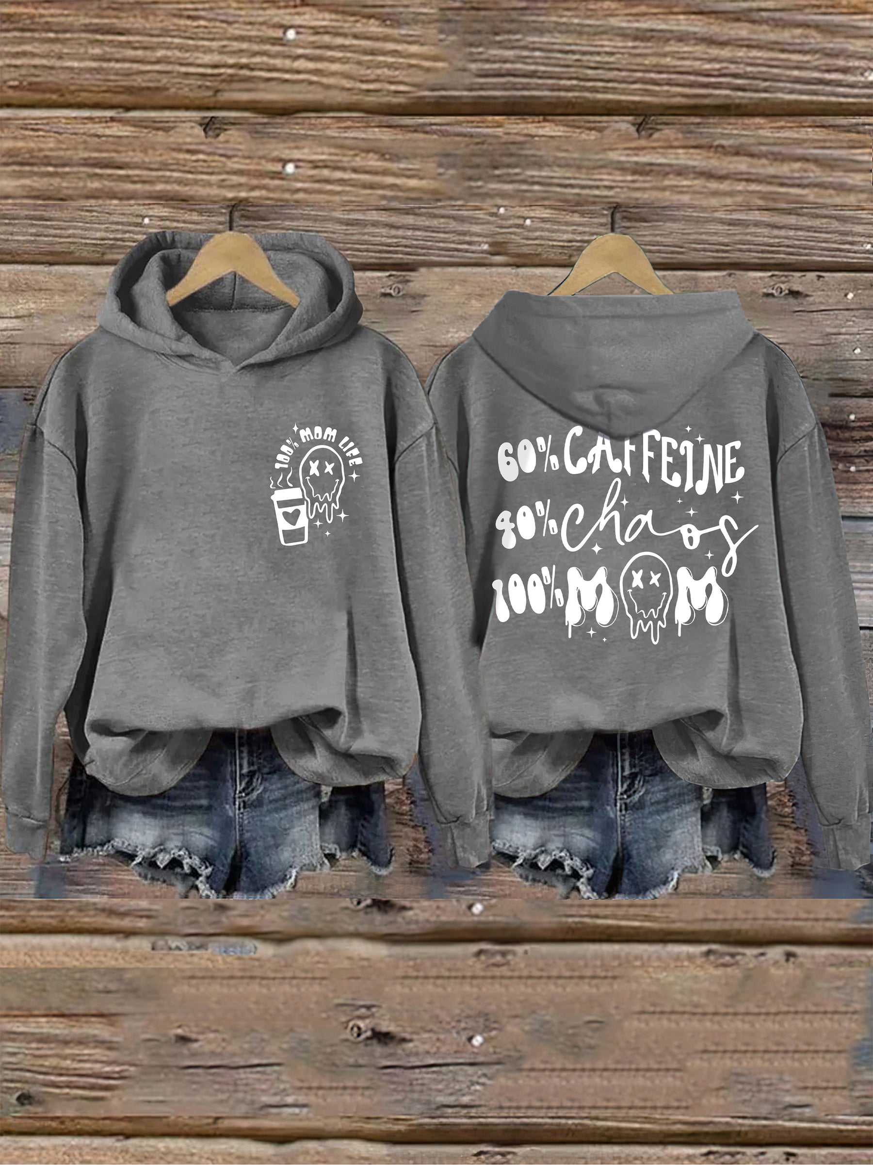 La caféine et Chaos Mom Life Hoodie