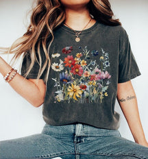 Boho aquarelle fleurs sauvages T-shirt