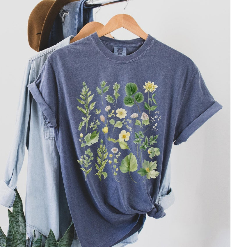 Boho Watercolor Botanical shirt Floral Tshirt