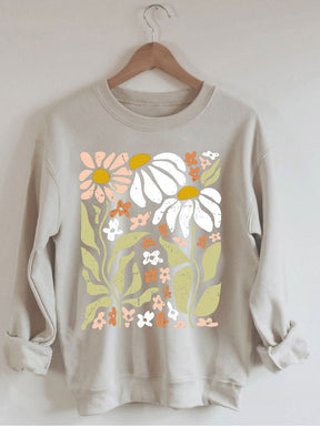 Boho Wildflowers Floral Nature Sweatshirt