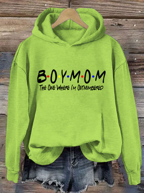 Boy Mom The One Where I'm Outnumbered Sweat à capuche