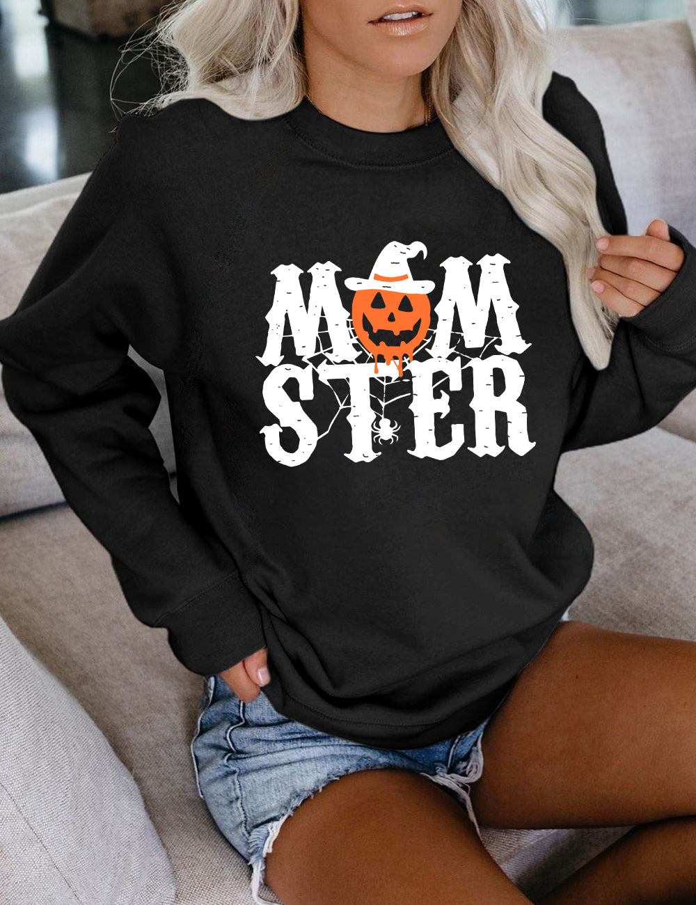 Momster Kürbis Halloween Sweatshirt 