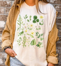 Boho Watercolor Botanical shirt Floral Tshirt