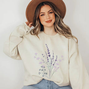 Lavendel- und Wildblumen-Sweatshirt