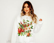 Vintage Pressed Flowers Boho Oversized Wildflowers Sweatshirt