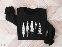 Pine Evergreen Gift for Nature Lovers Crew Neck Comfortable Sweatshirt