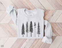 Pine Evergreen Gift for Nature Lovers Crew Neck Comfortable Sweatshirt