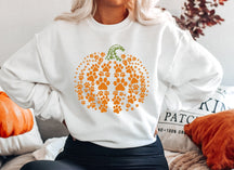 Paw Pumpkin Halloween Crew Neck Comfortable Sweatshirt