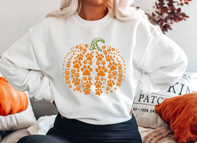 Paw Pumpkin Halloween Rundhals-Bequemes Sweatshirt